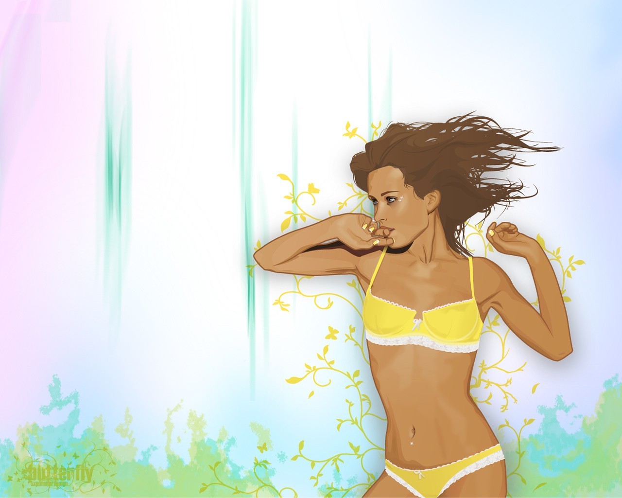 girl underwear vector