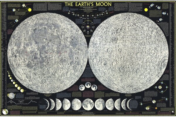 Изображение карты луны в подробностях