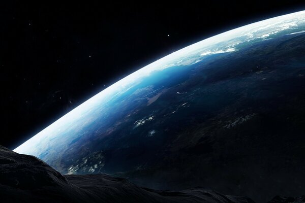 Падение астероида на поверхность Земли