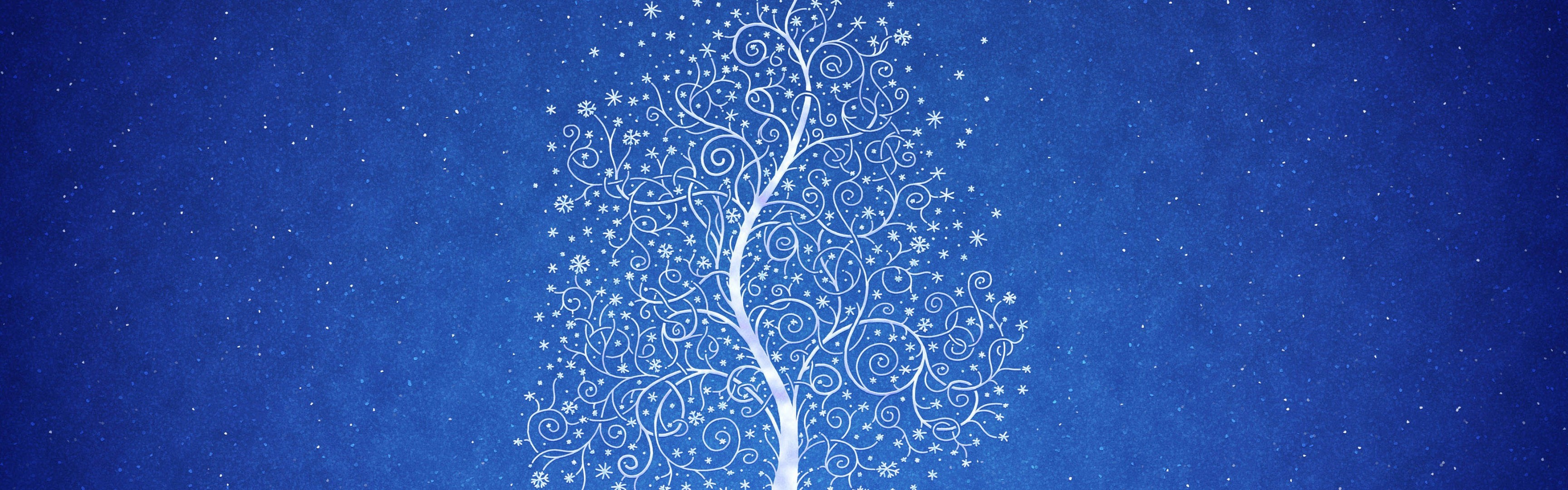 tree snow pattern blue