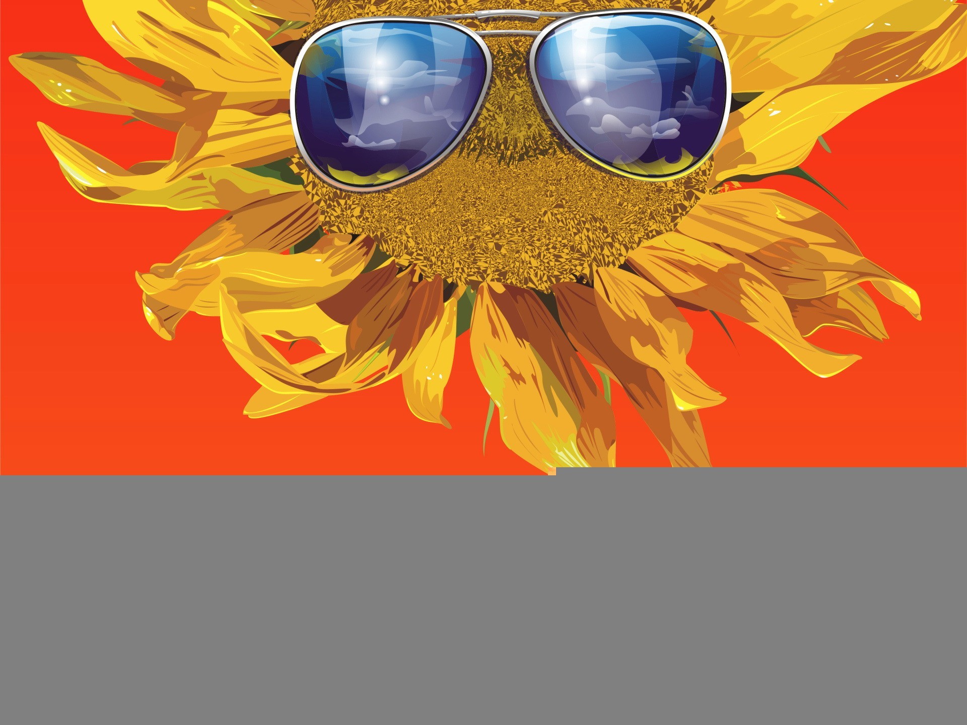 tournesol lunettes vecteur orange