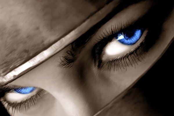 Women s bright blue eyes