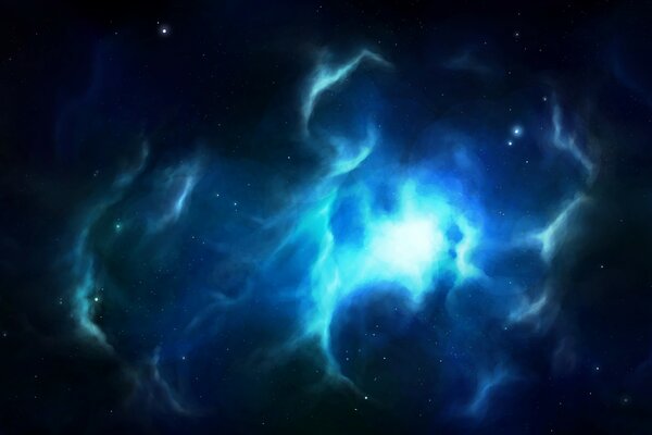 Nebulosa en el espacio, nubes. Arte