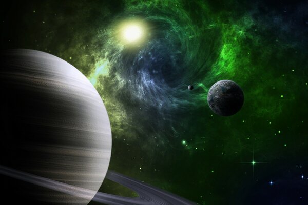 Saturne et d autres planètes dans l espace ouvert