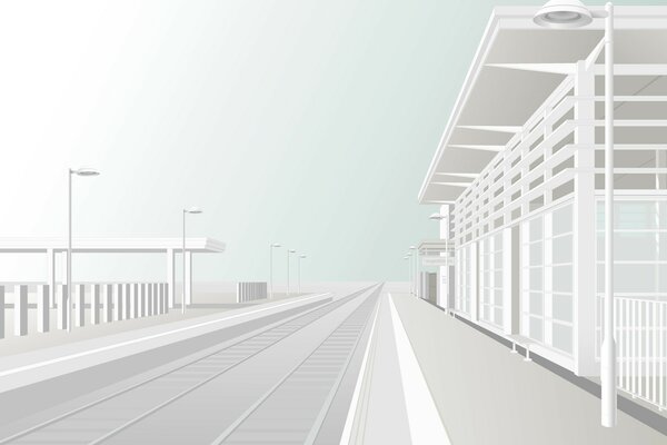 Imagen vectorial. Estación blanca