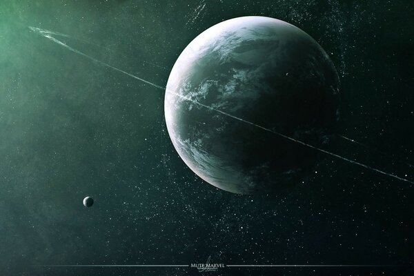 Przestrzeń kosmiczna planety i satelity