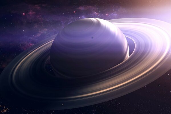 The planet Saturn. Space. Art painting