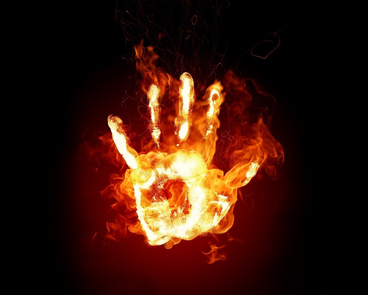 feuer hand flamme