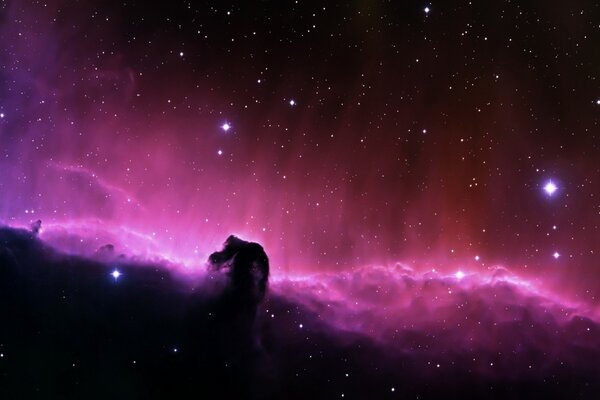 Purple nebula in deep space