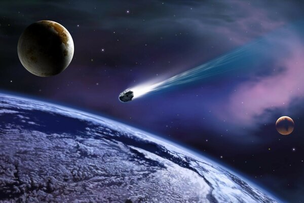Combustion d une météorite dans l atmosphère de la planète