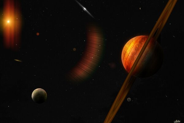 Mysteriöser Kosmos, schöne Planeten