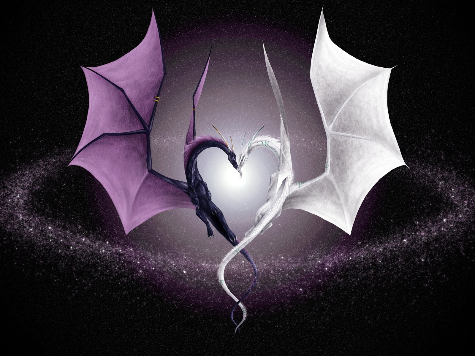 dragon lovers fantasy love heart valentine dragon