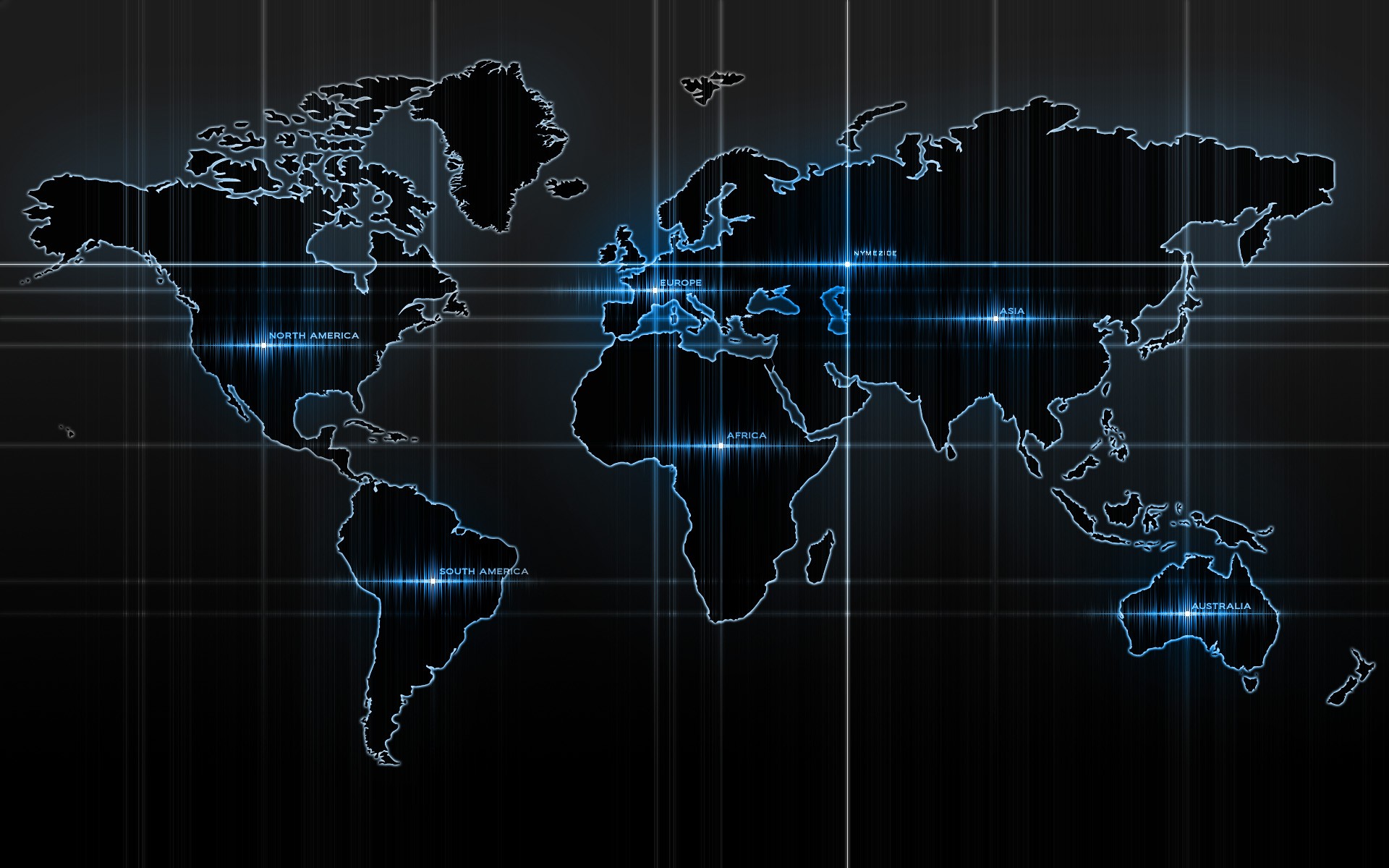 carte carte du monde continents rayures lueur lettrage bleu