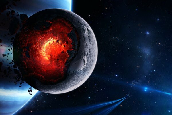 Un astéroïde entre en collision avec des satellites d une planète géante