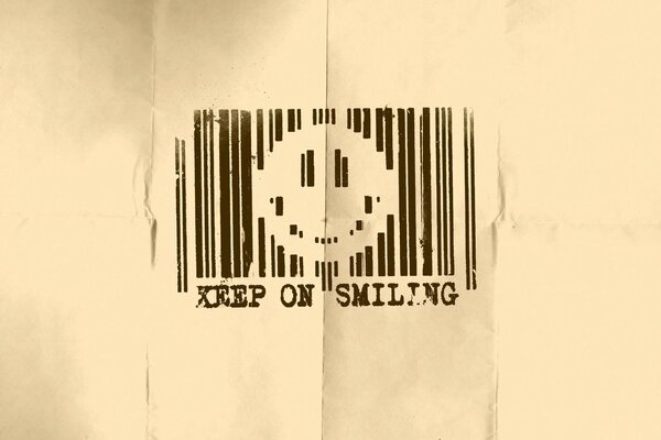 Barcode with smiling emoticons on the sheet