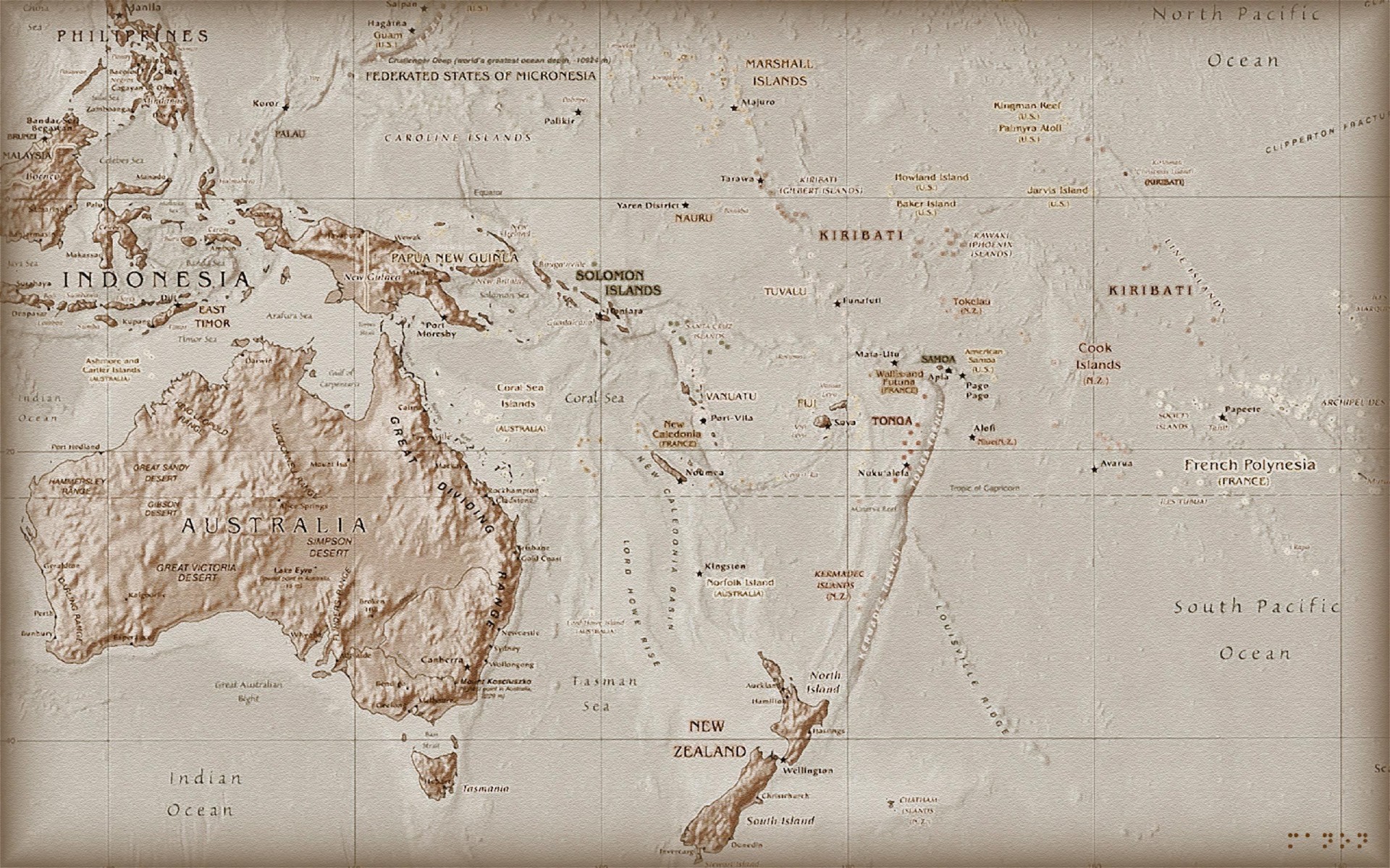 mapa vista superior antiguo australia y todo lo que está cerca