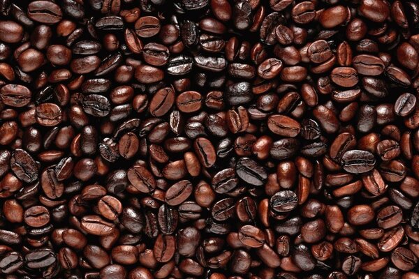 A scattering of Roasted coffee beans