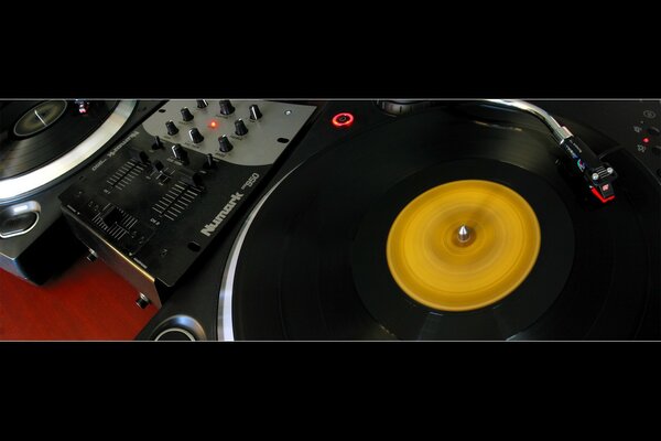 Turntables with vinyl records