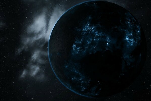 Un pianeta oscuro nello spazio lontano