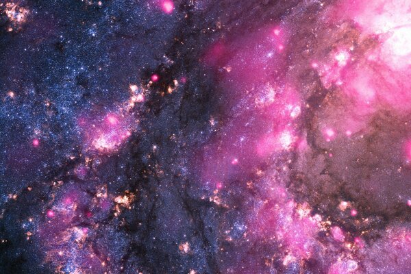 Obraz Galaxy, jasny blask w kolorze różowym