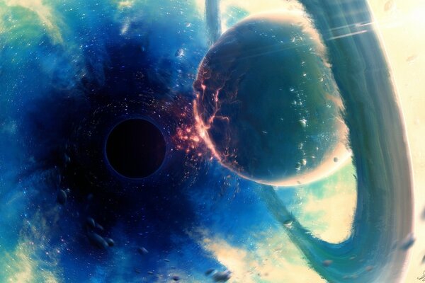 Escapes from captivity from a black hole thanks to the vortex motion of the ring