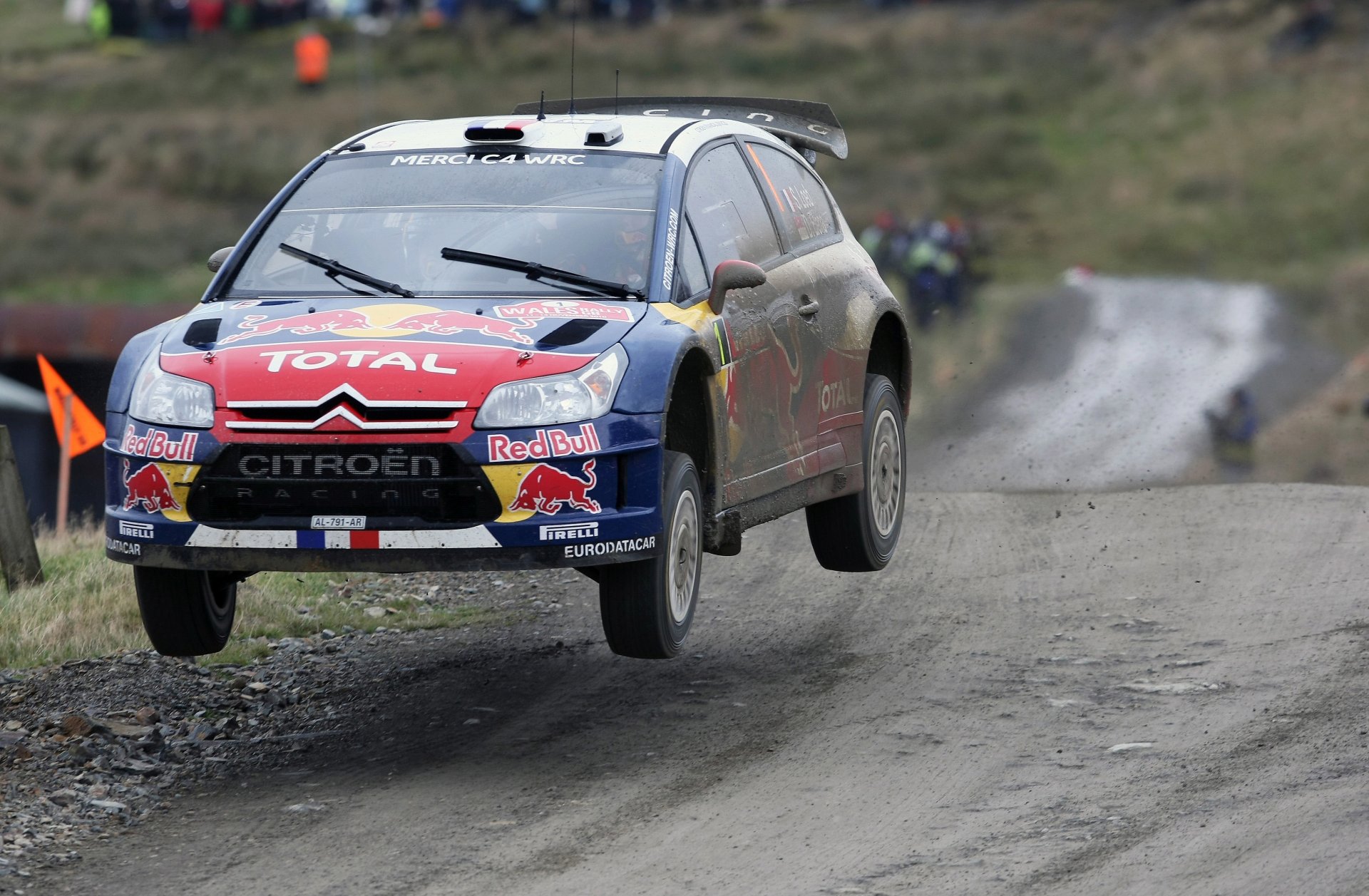 citroën c4 rallye sébastien ogier avant vitesse phares vol saleté voler