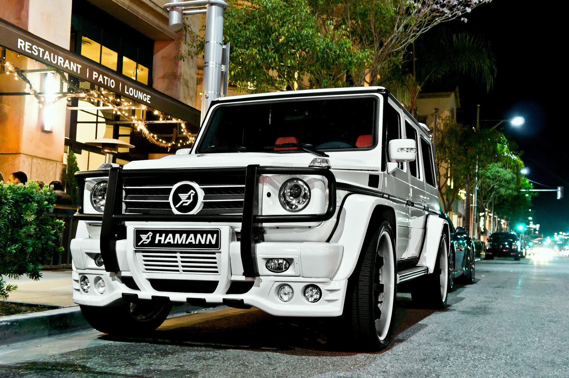 mercedes g55 hamann messa a punto bianco notte strada