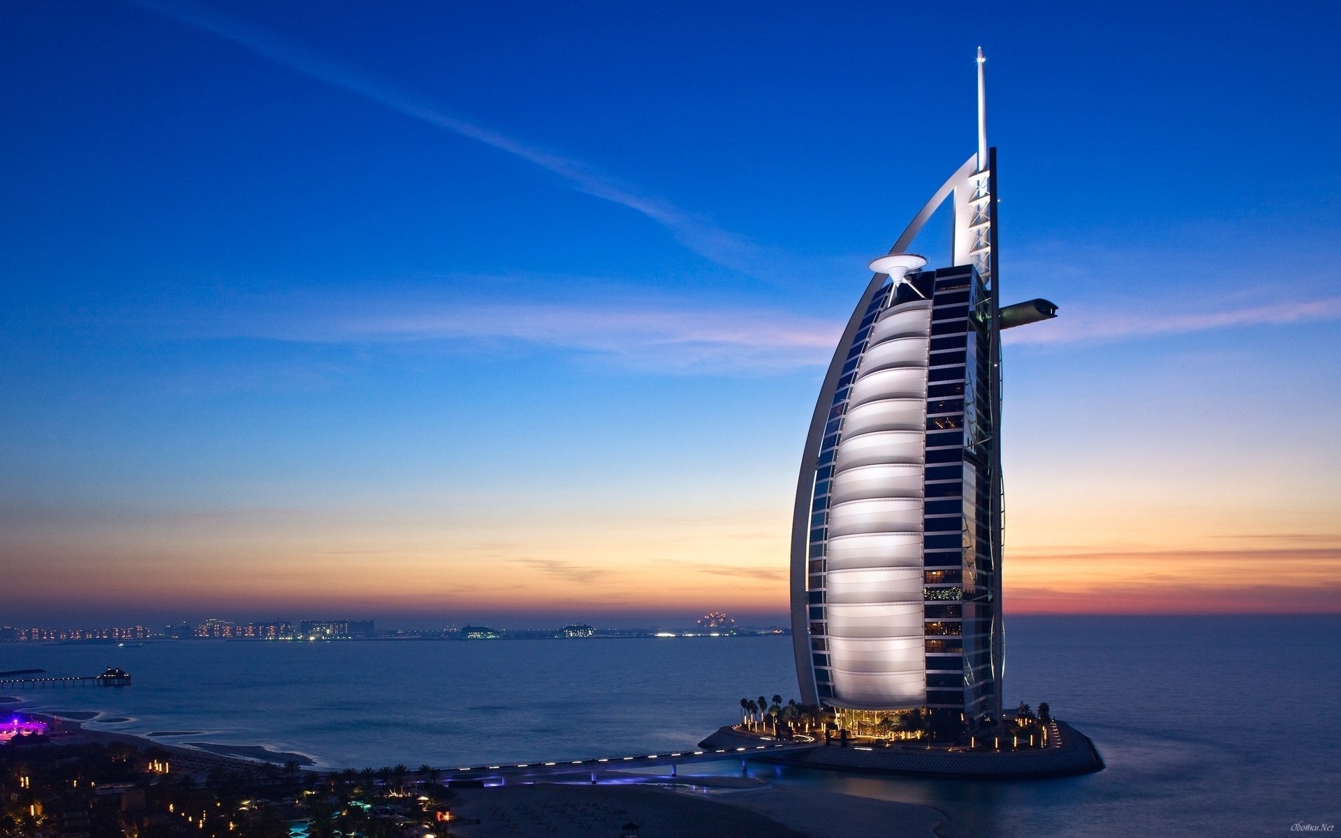 città dubai hotel mare cielo sera