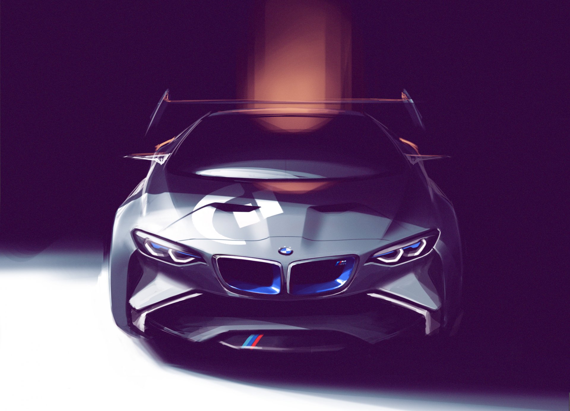 bmw vision gran turismo concept car auto vorne kunst zeichnung