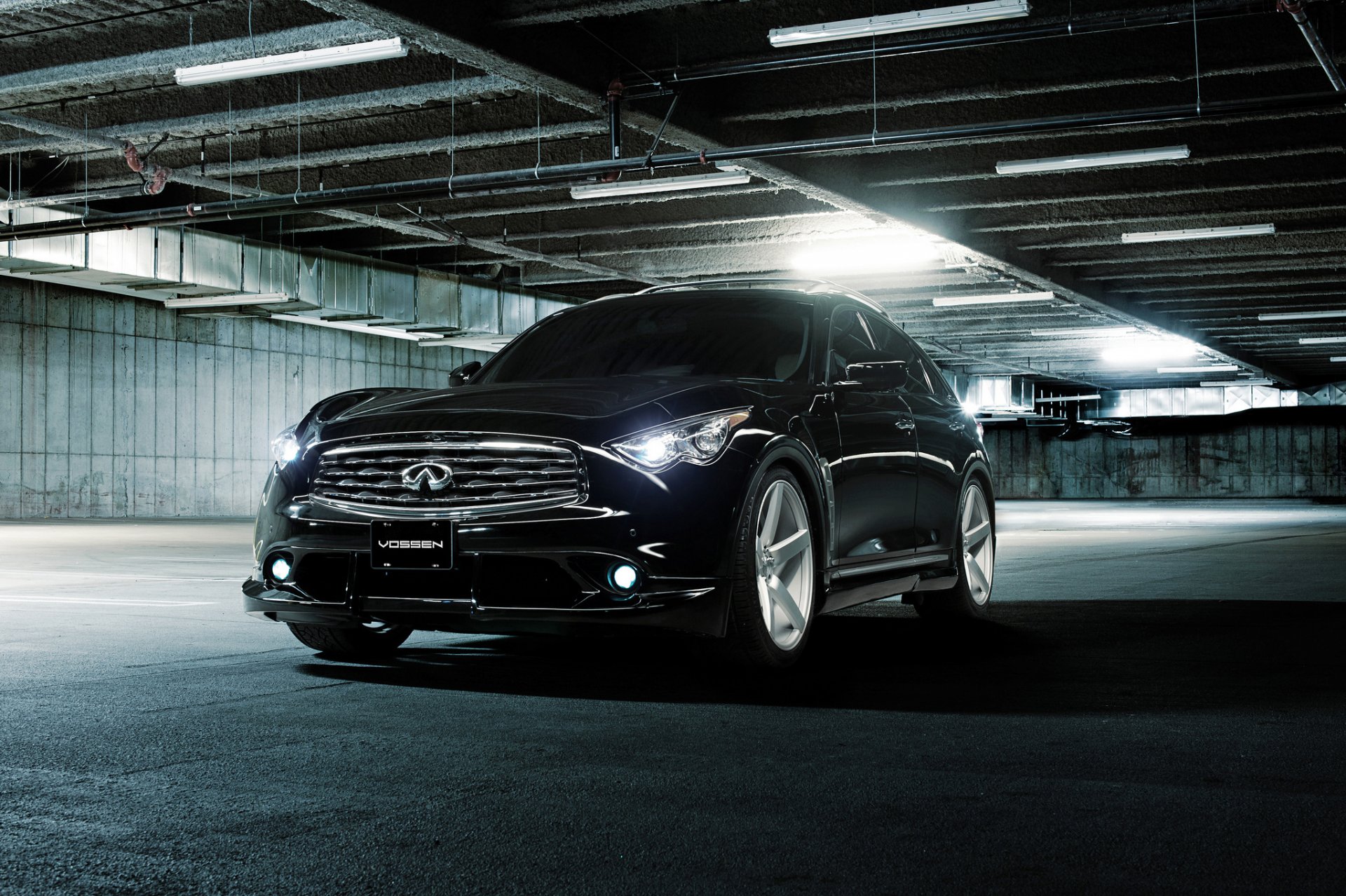 infiniti fx 35 s vossen nero anteriore infiniti parcheggio lampade fluorescenti