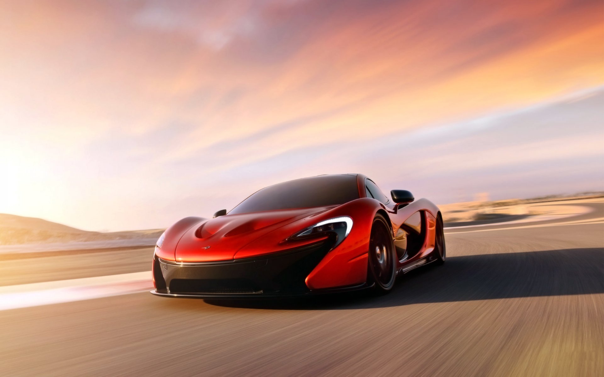 mclaren p1 concetto auto macchina arancione in movimento giorno strada auto sportiva