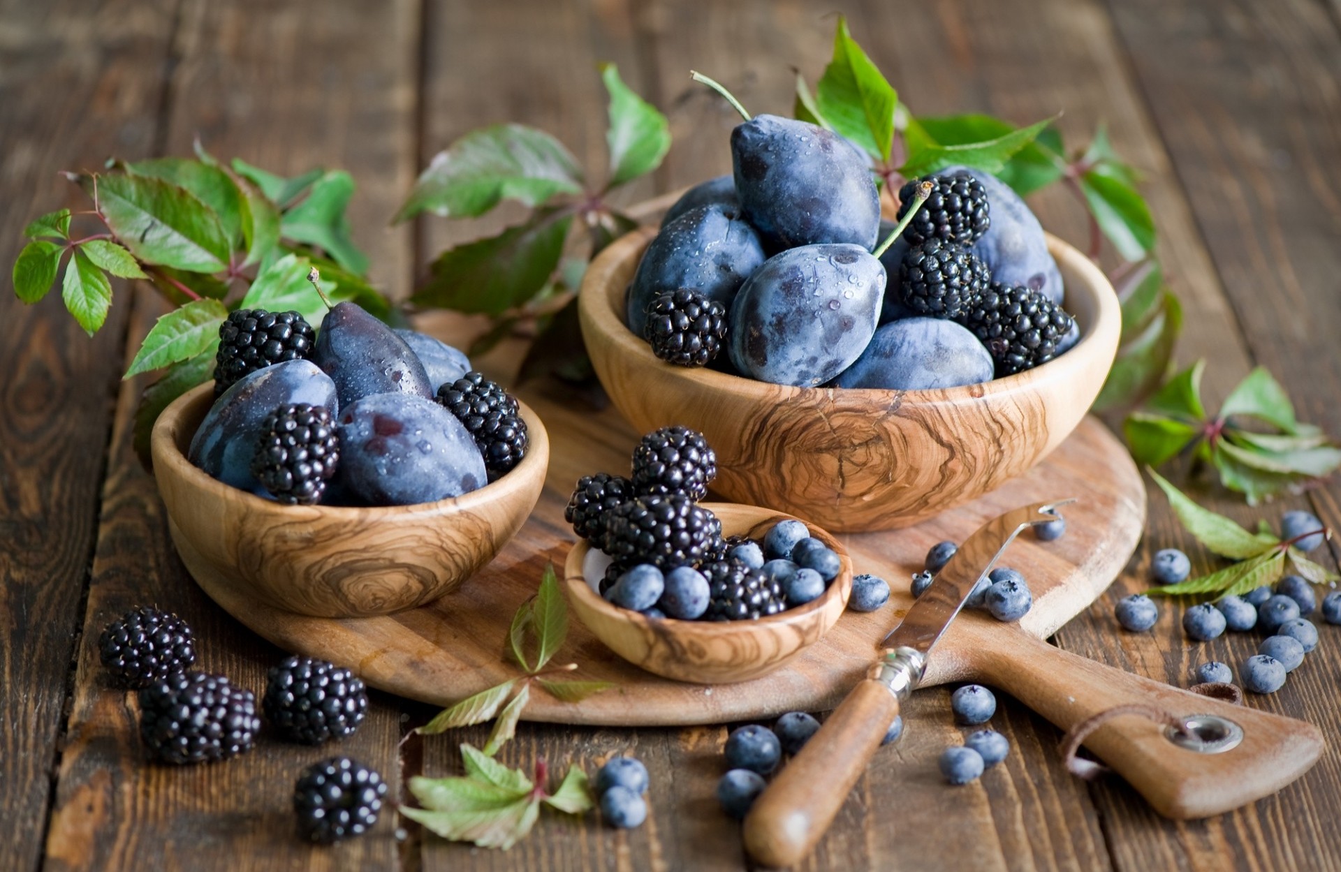 blueberries bed berries blackberry plum