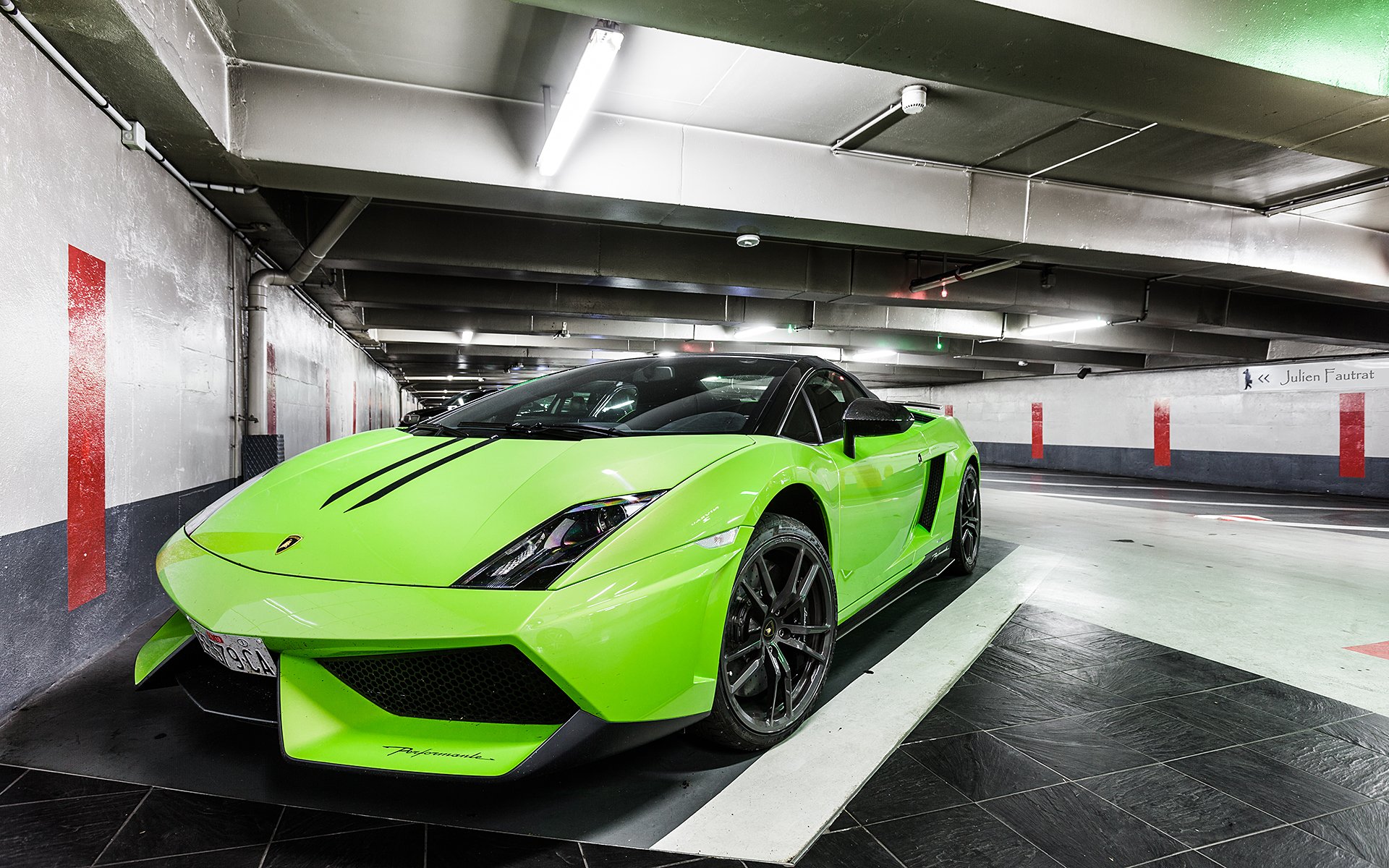 lamborghini gallardo lp570-4 spyder performante car light green supercar