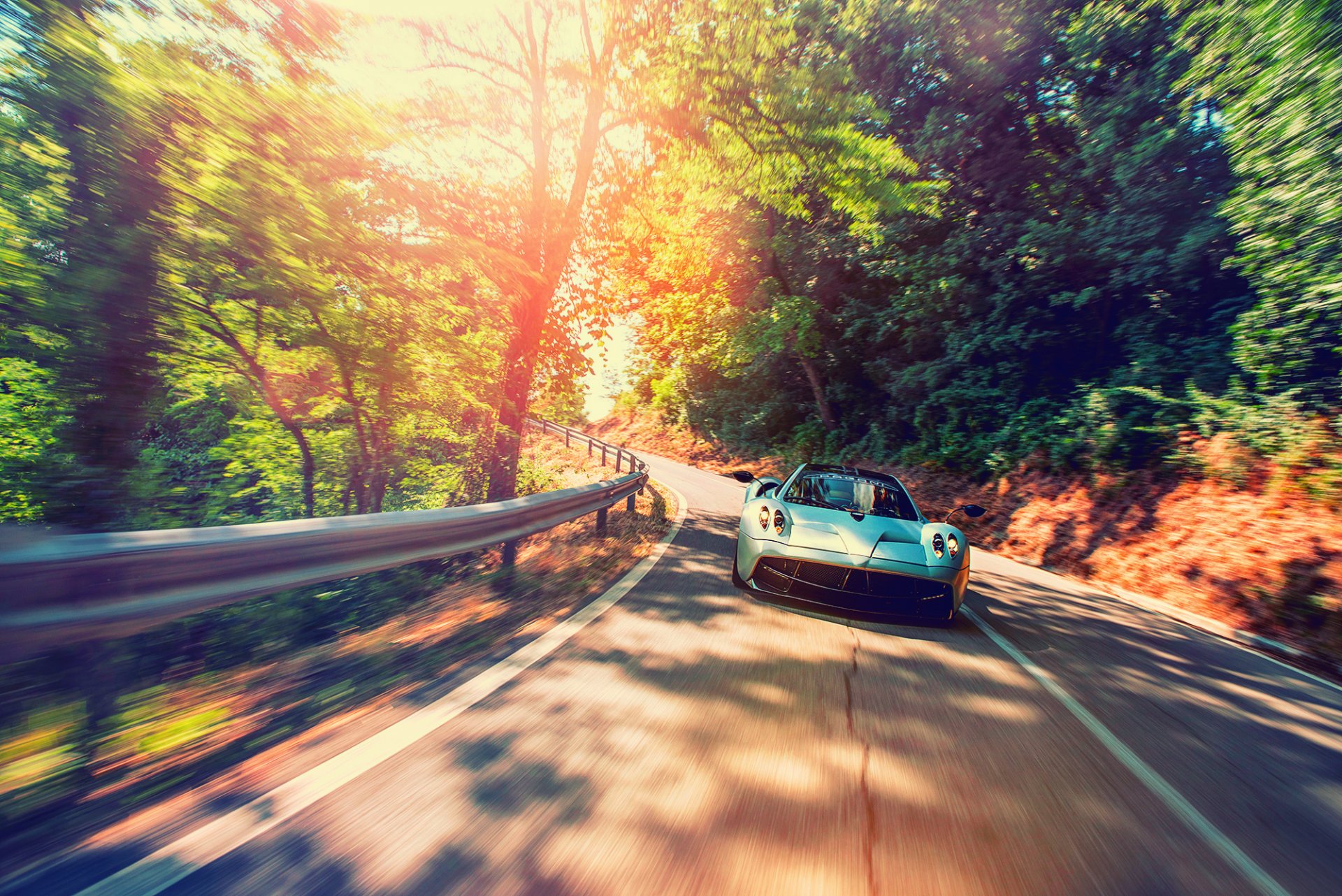 pagani huayra road speed light