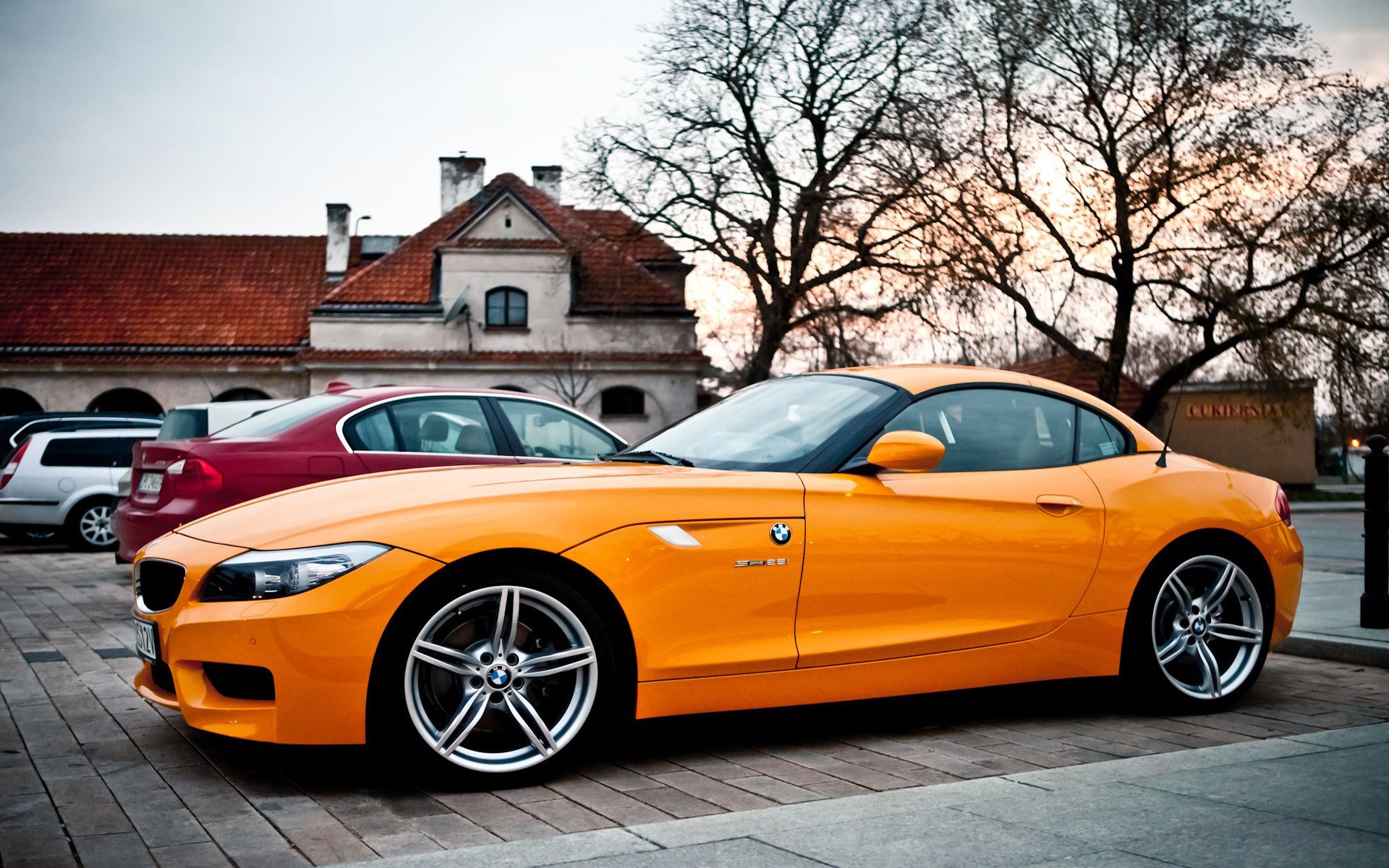 bmw z4 orange drives cute