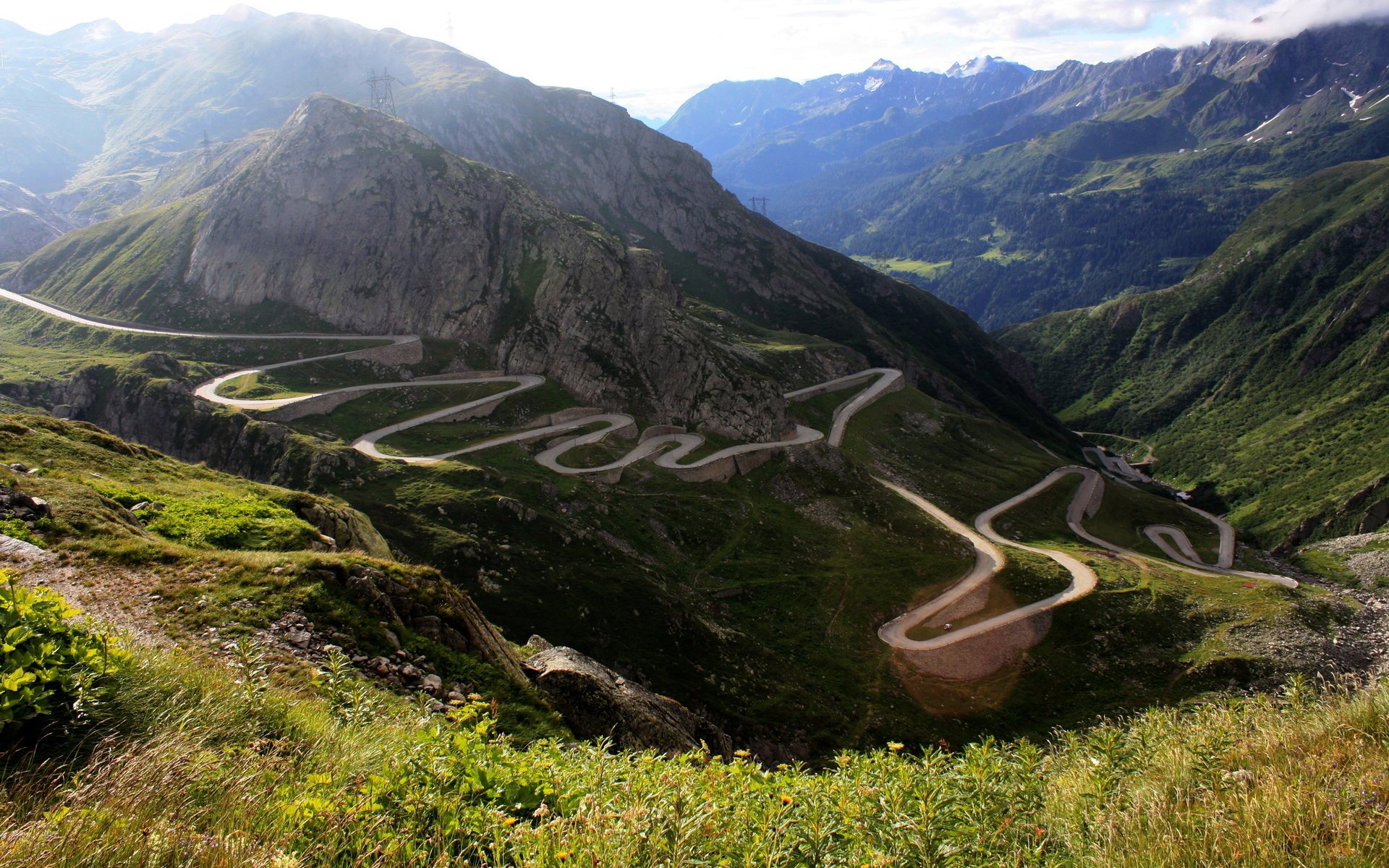 mountains road serpentine nature