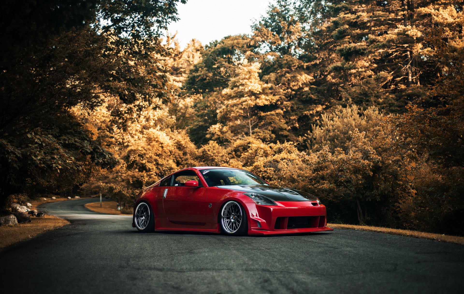 nissan 350z rojo posición nissan rojo kit de carrocería carretera otoño