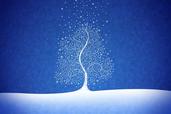 Albero di Natale insolito. Albero di neve