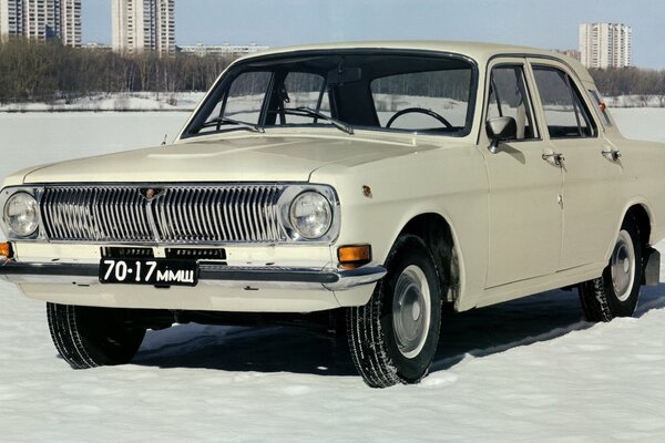 Soviet car gaz-24 in winter