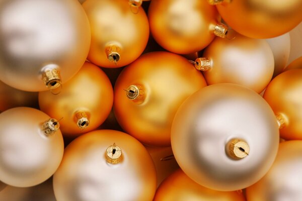 Festive Christmas tree golden balls