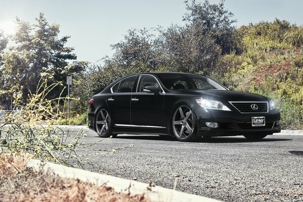 Lexus on a country road