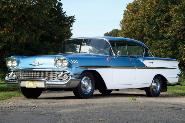 Classic Chevrolet on an asphalt road