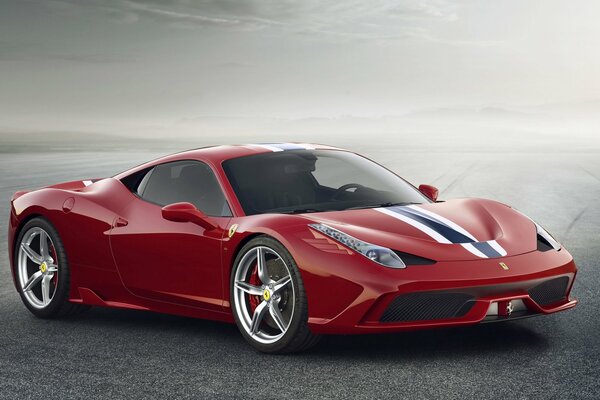 Ferrari speciale 2014 rojo en el perfil
