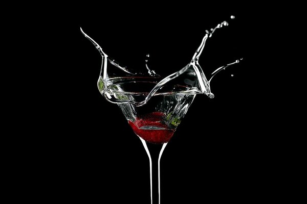 Cocktail glass on a black background