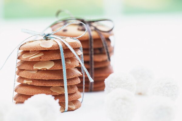 Macarons bandés avec un ruban