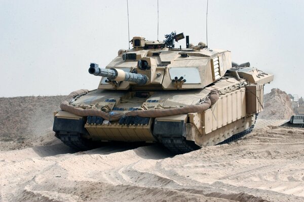 Carro armato britannico challenger 2 nel deserto