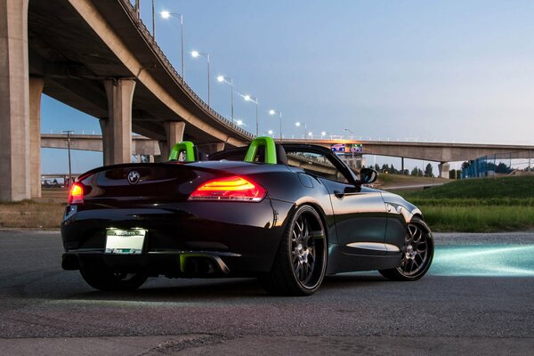 Bmw black with an open top