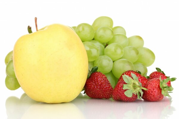 Juicy fruits on a white background