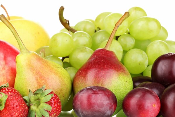 Grape. Pear. Apples. Plum