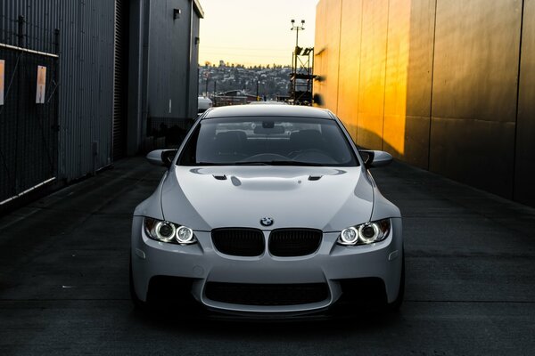 Sporty beautiful BMW in white